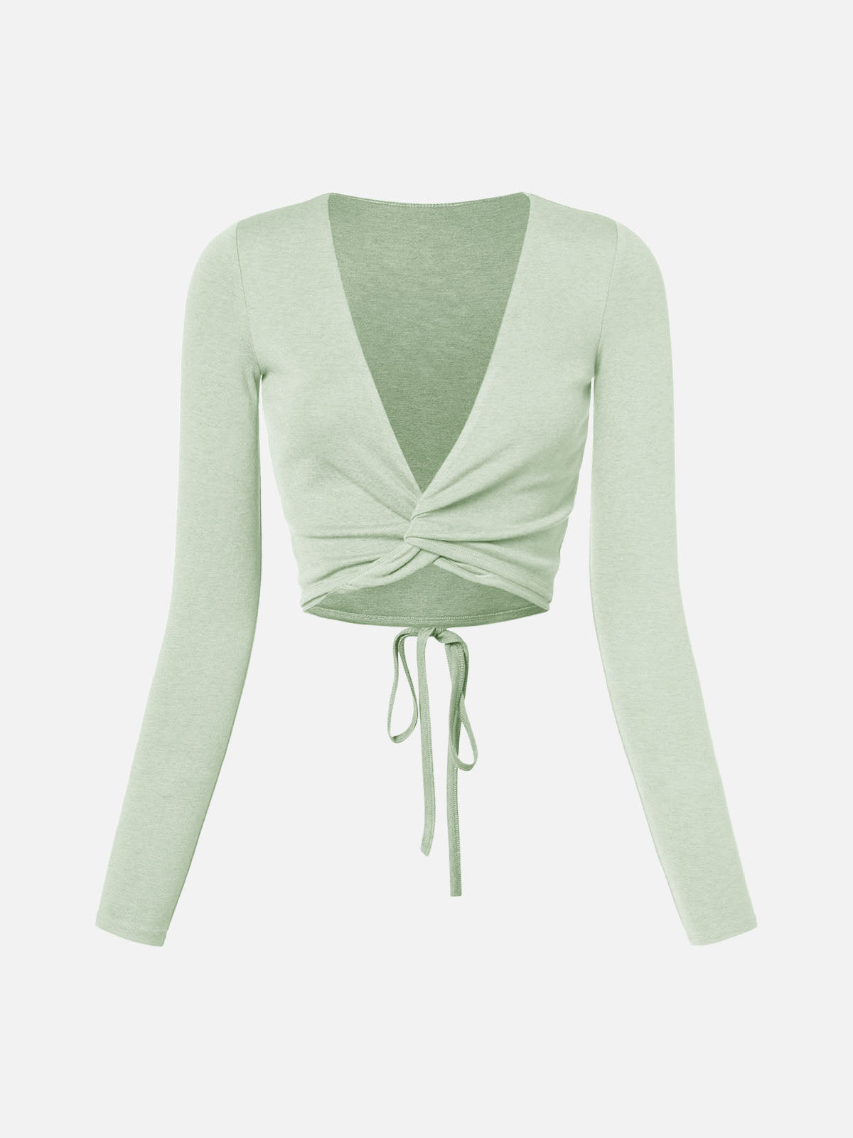 Wool Cropped Wrap Cardigan