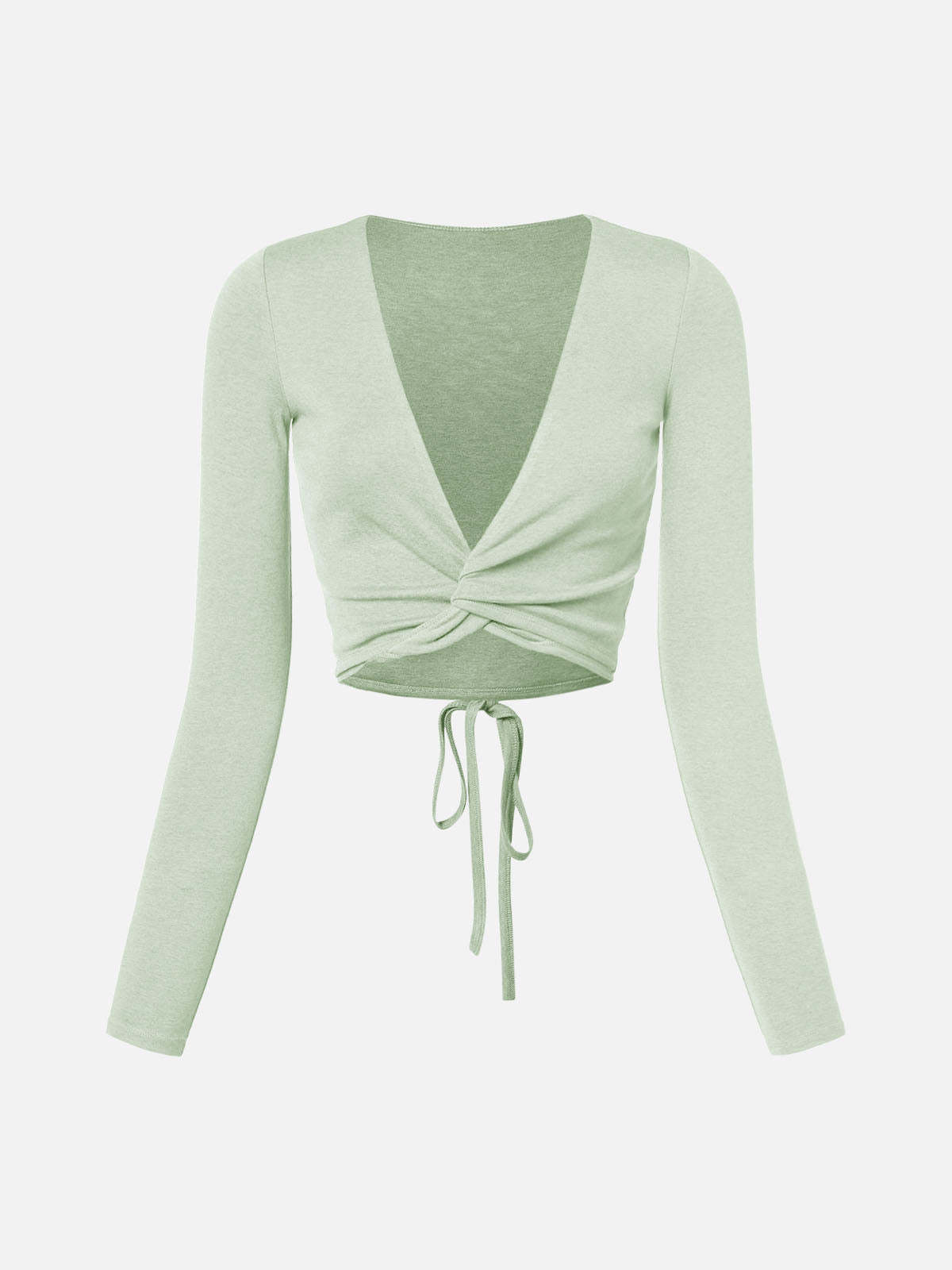 Wool Cropped Wrap Cardigan