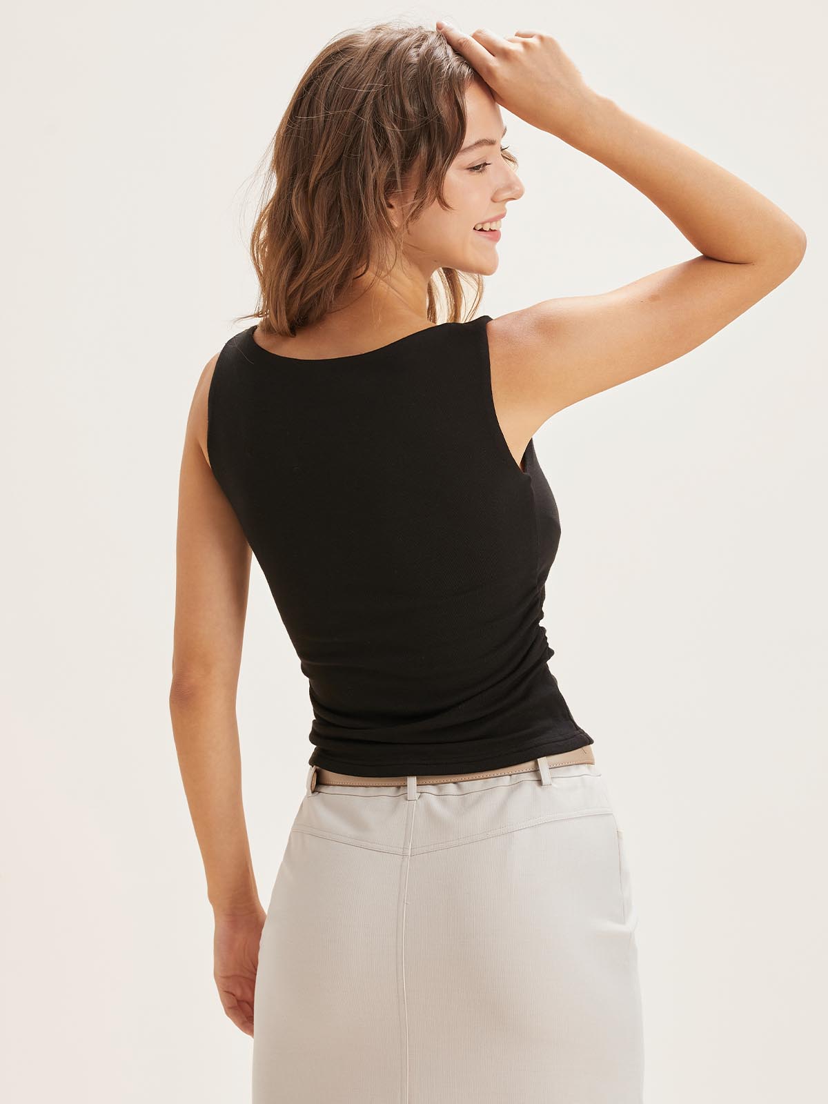 Thermal Boat-Neck Padded Tank Top