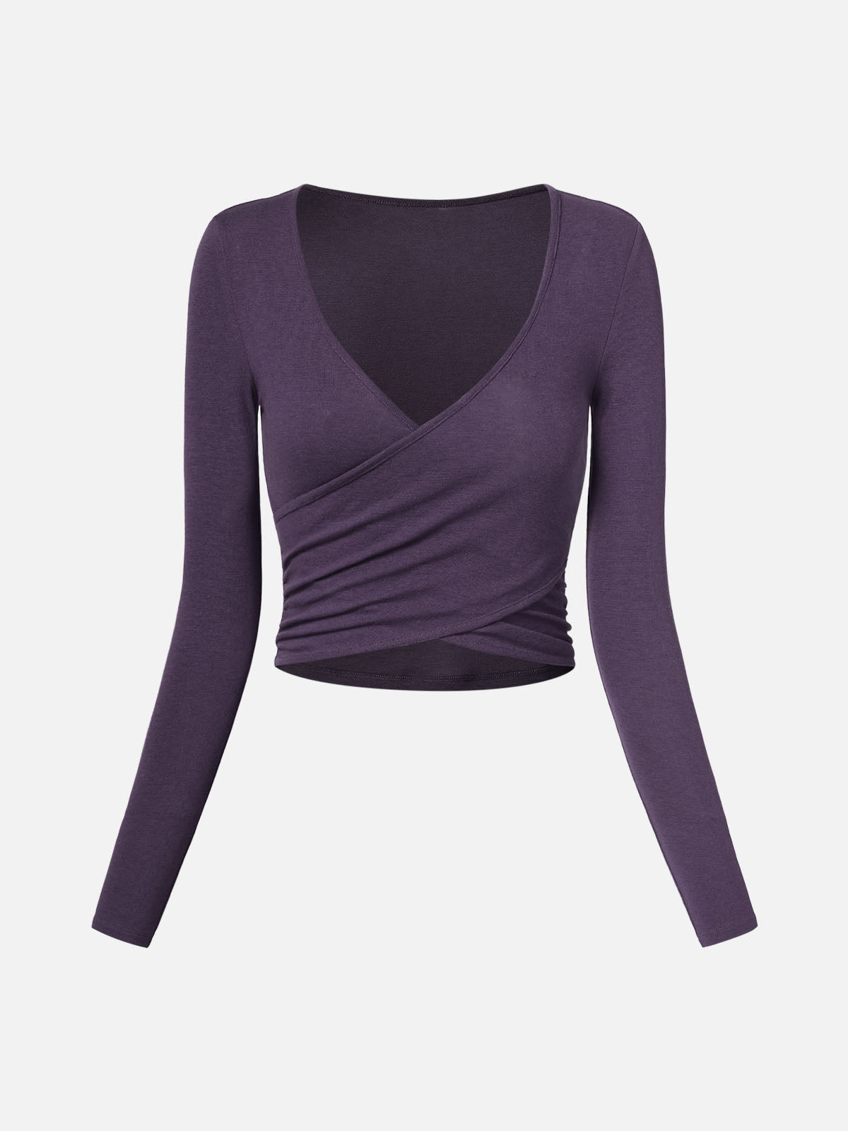 Tencel Wool Surplice Long Sleeve Top