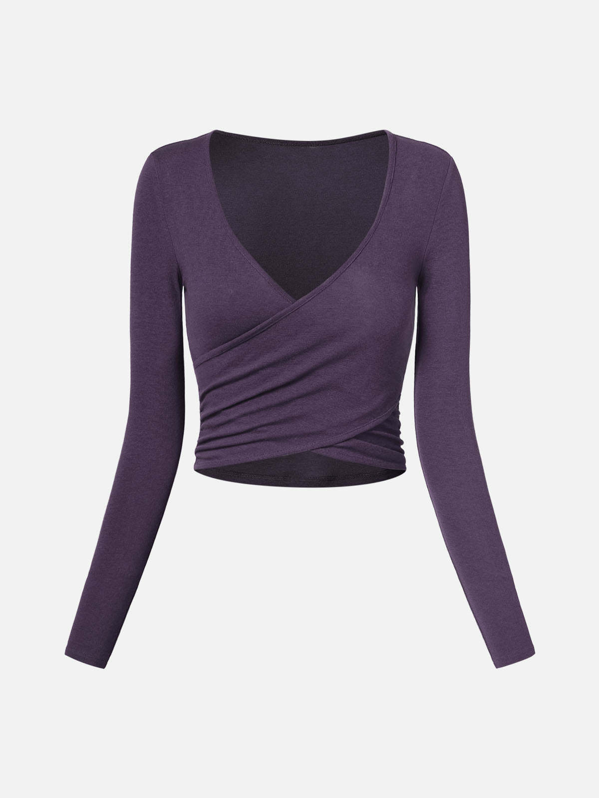 Tencel Wool Surplice Long Sleeve Top