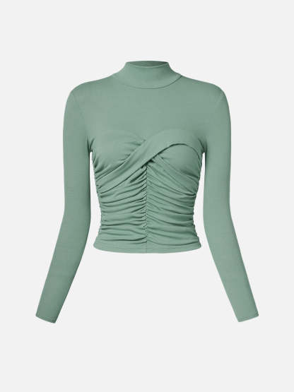 Eco-SkinKiss® Sweetheart Twist Mock Neck Top