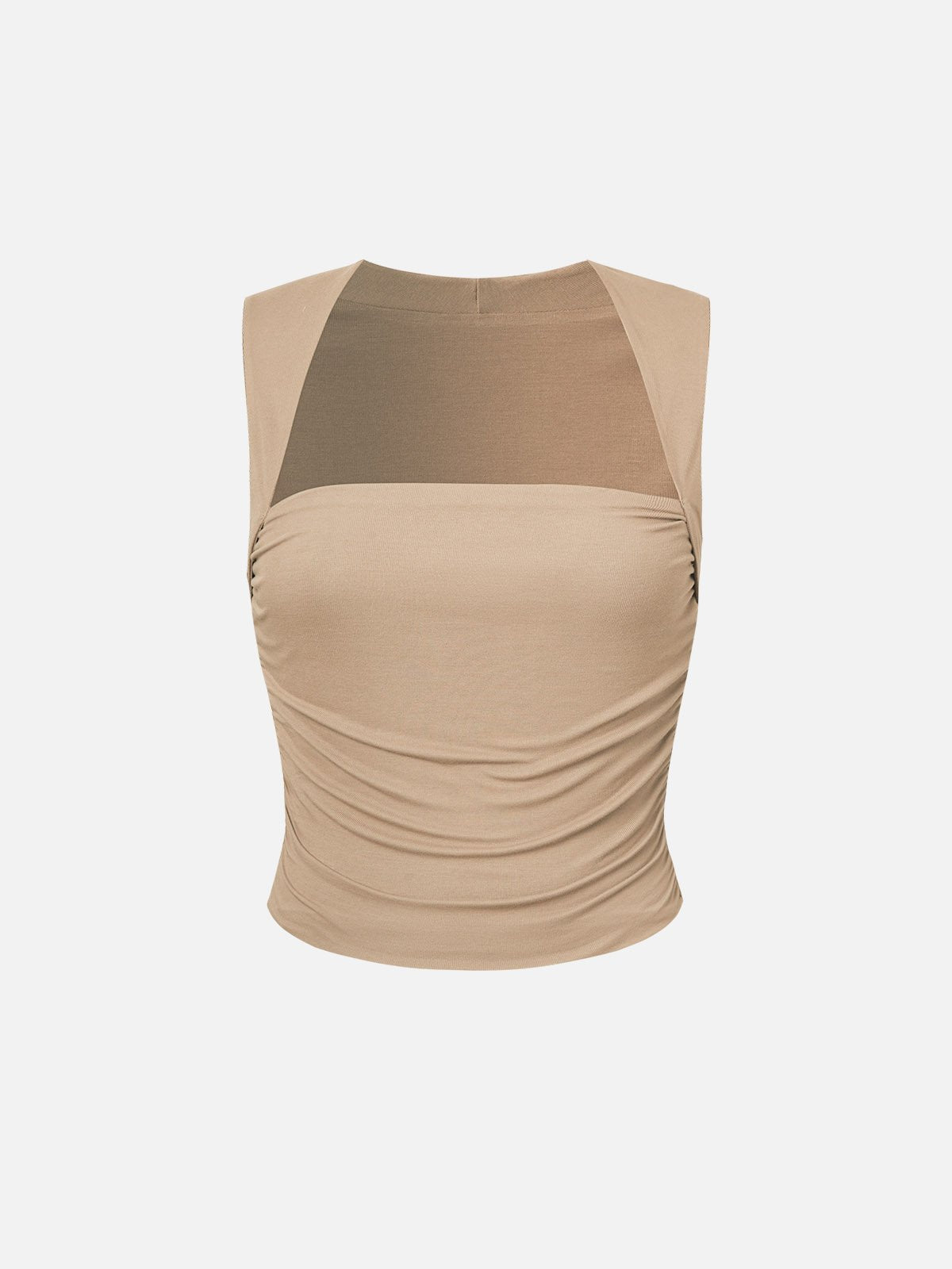 Ruched Tapered Square Neck Tank