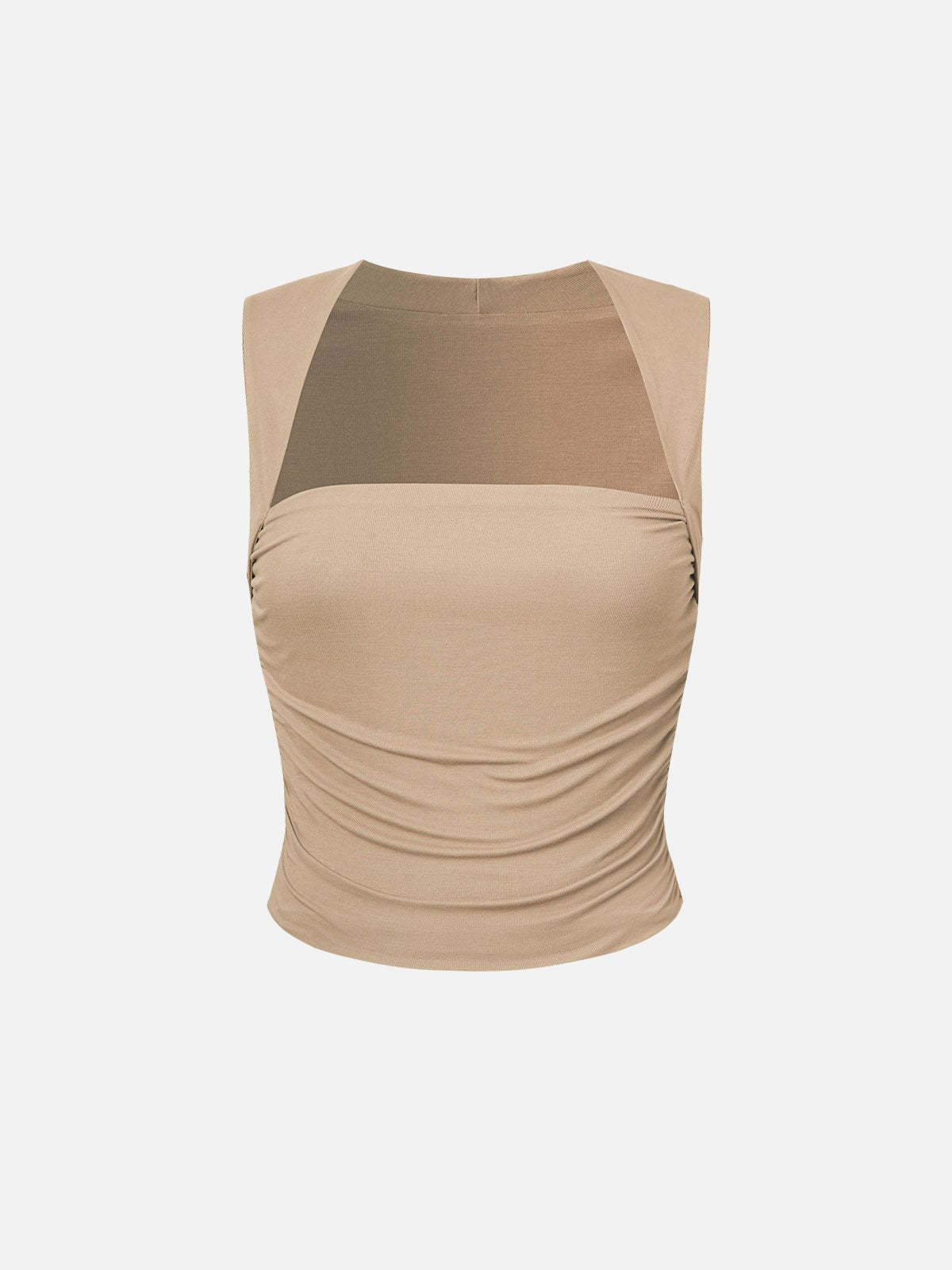 Ruched Tapered Square Neck Tank