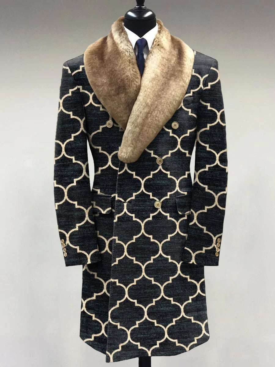 Casual Printed Double Breasted Men's Suit Jacket