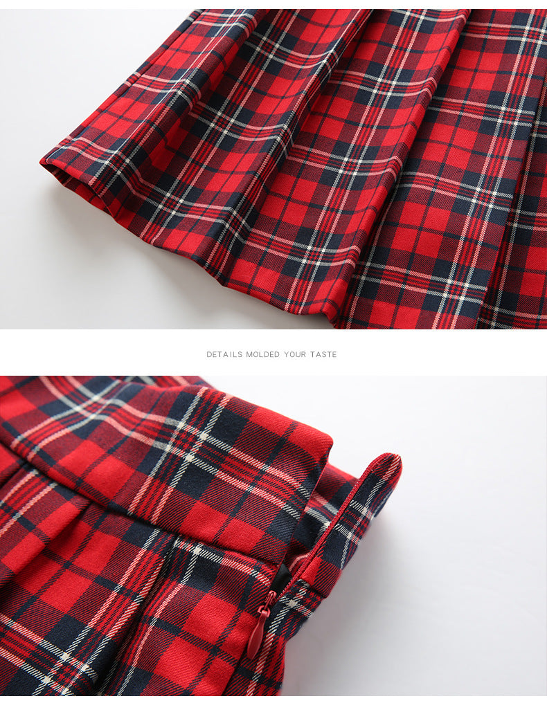 Snowflake Christmas Series Knitted Sweater & JK Plaid Skirt-First Love Doll