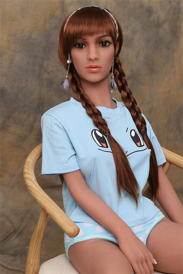 Stacy - 4ft7(140cm)  Pretty TPE Sex Doll With Long Twist Braids-First Love Doll