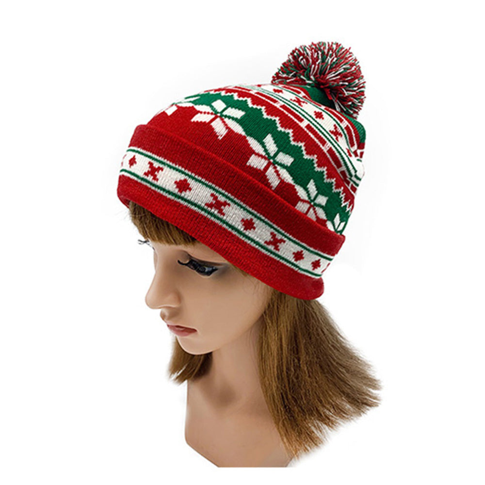 Knitted Christmas Hat Christmas Scarf Set-First Love Doll