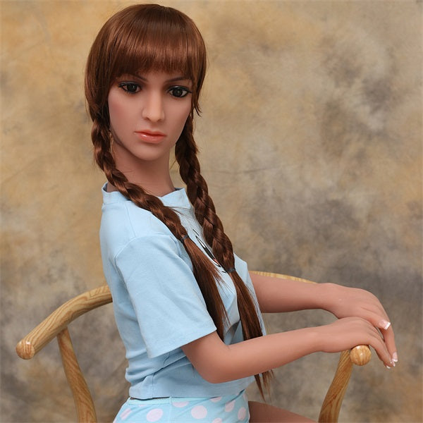 Stacy - 4ft7(140cm)  Pretty TPE Sex Doll With Long Twist Braids-First Love Doll