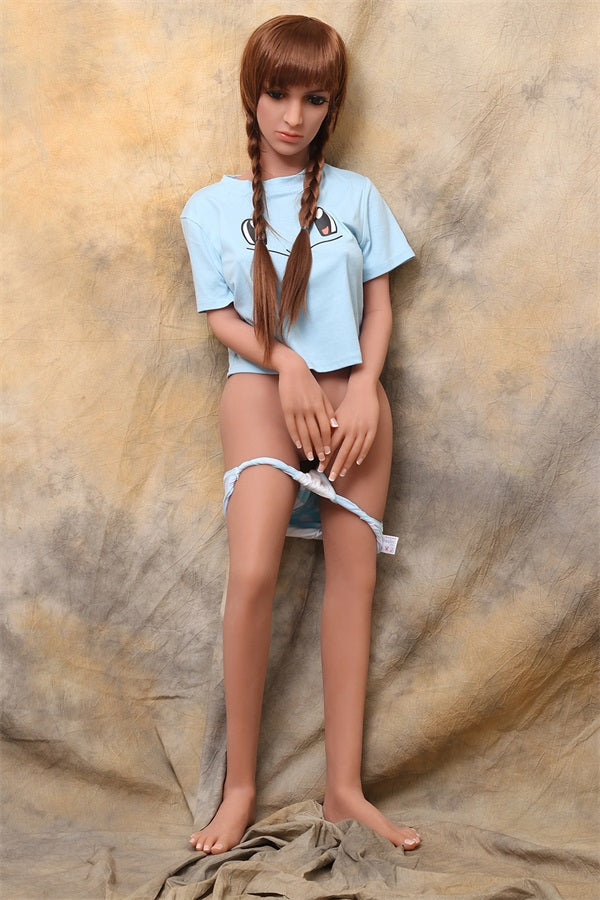 Stacy - 4ft7(140cm)  Pretty TPE Sex Doll With Long Twist Braids-First Love Doll