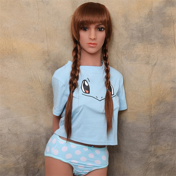 Stacy - 4ft7(140cm)  Pretty TPE Sex Doll With Long Twist Braids-First Love Doll