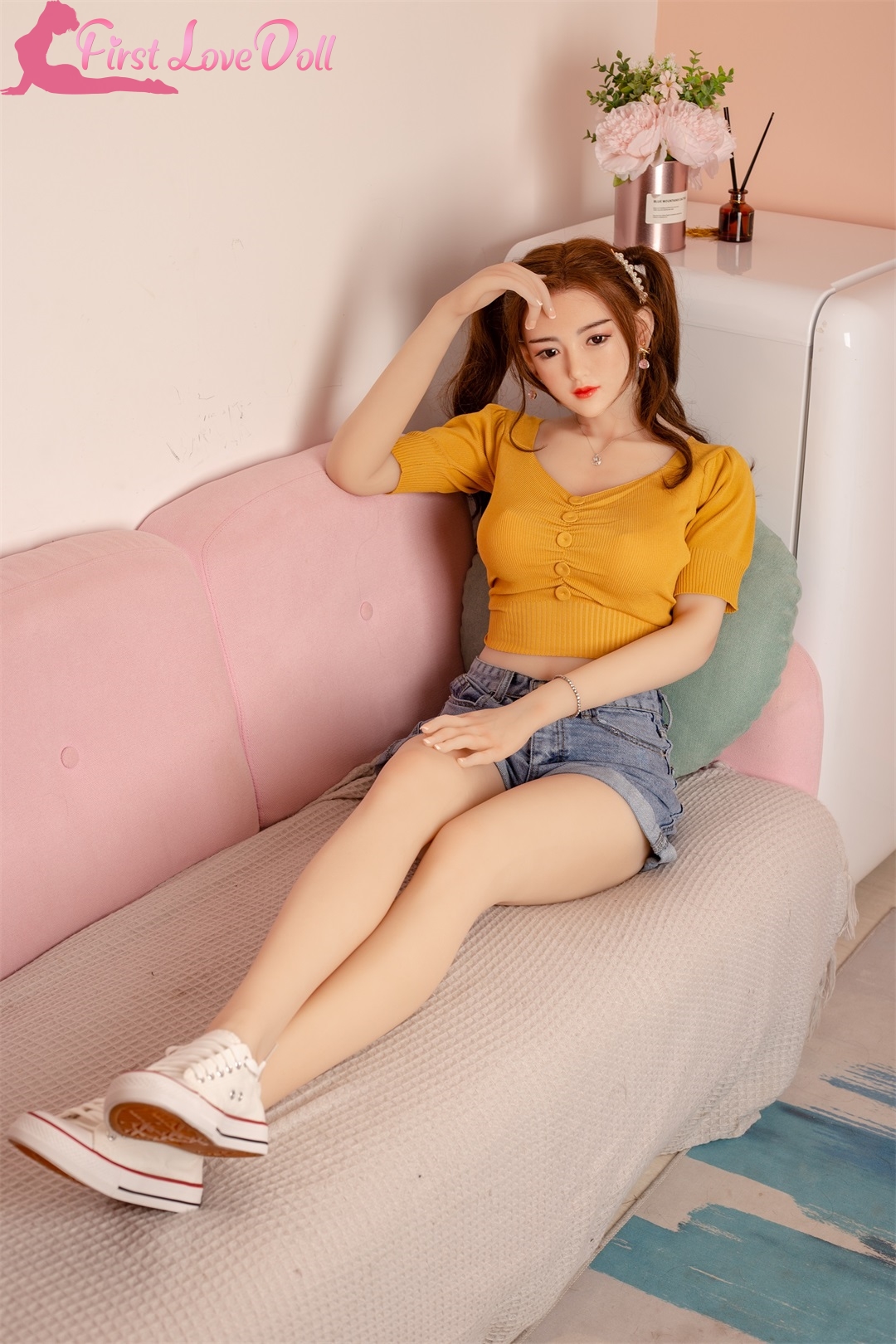 JX Doll | Nana- 4ft 11/150cm Japanese Style Ultra Realistic Silicone Sex Doll With Curly Hair-First Love Doll