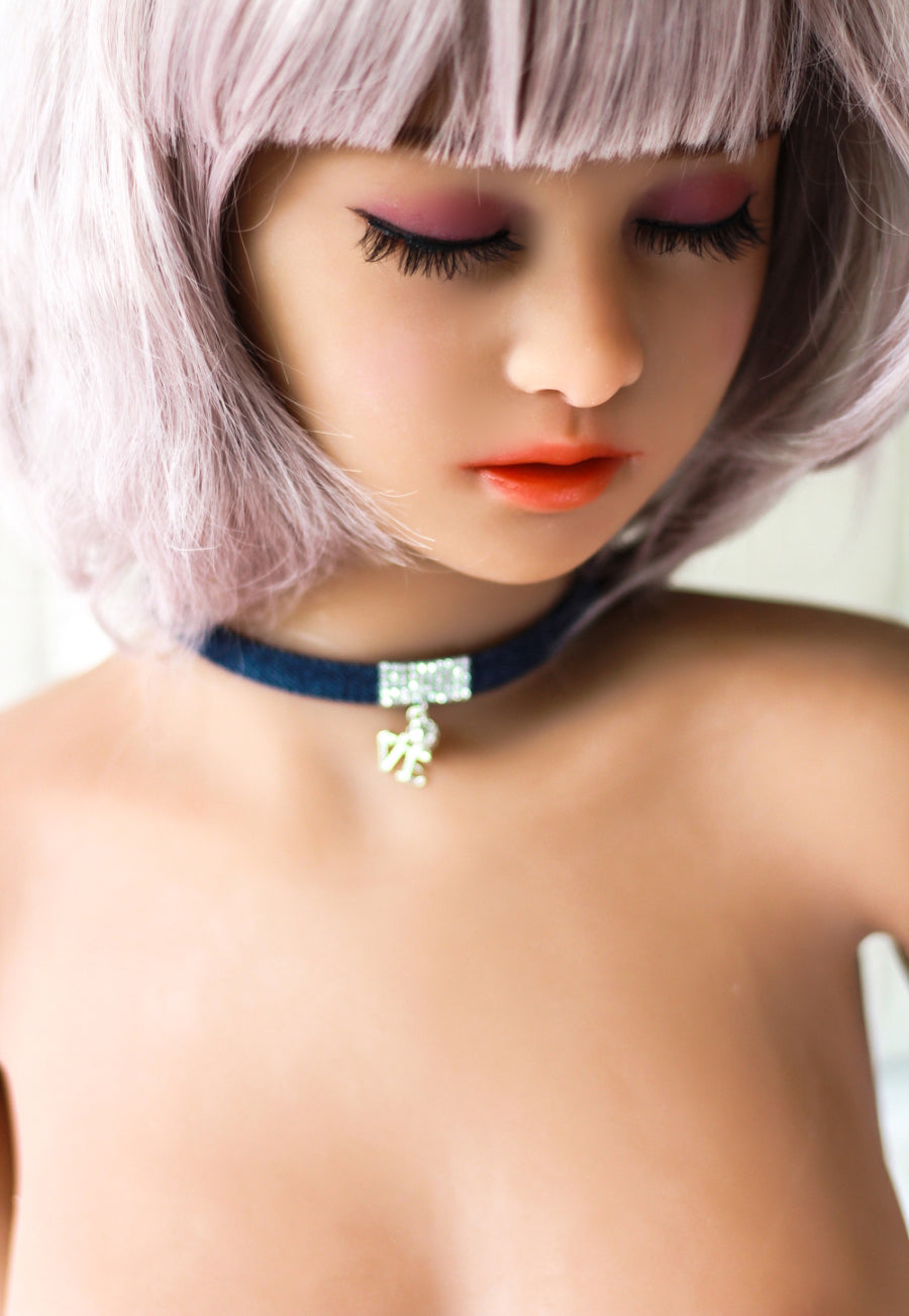 Odina - 4ft7(140cm)  Realistic TPE Mini Sex Doll With White Hair-First Love Doll