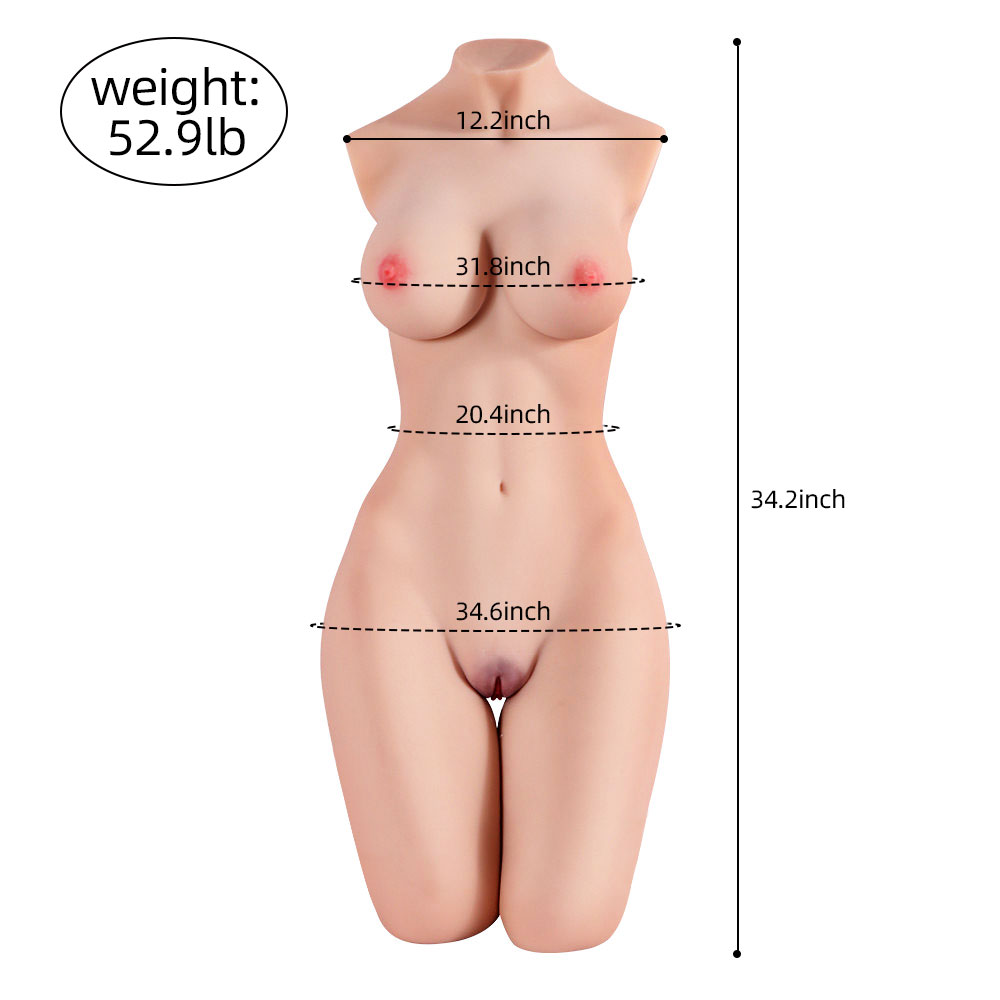 Elica - 34.2in Sex Doll Torso Shemale Queen (In Stock US)-First Love Doll