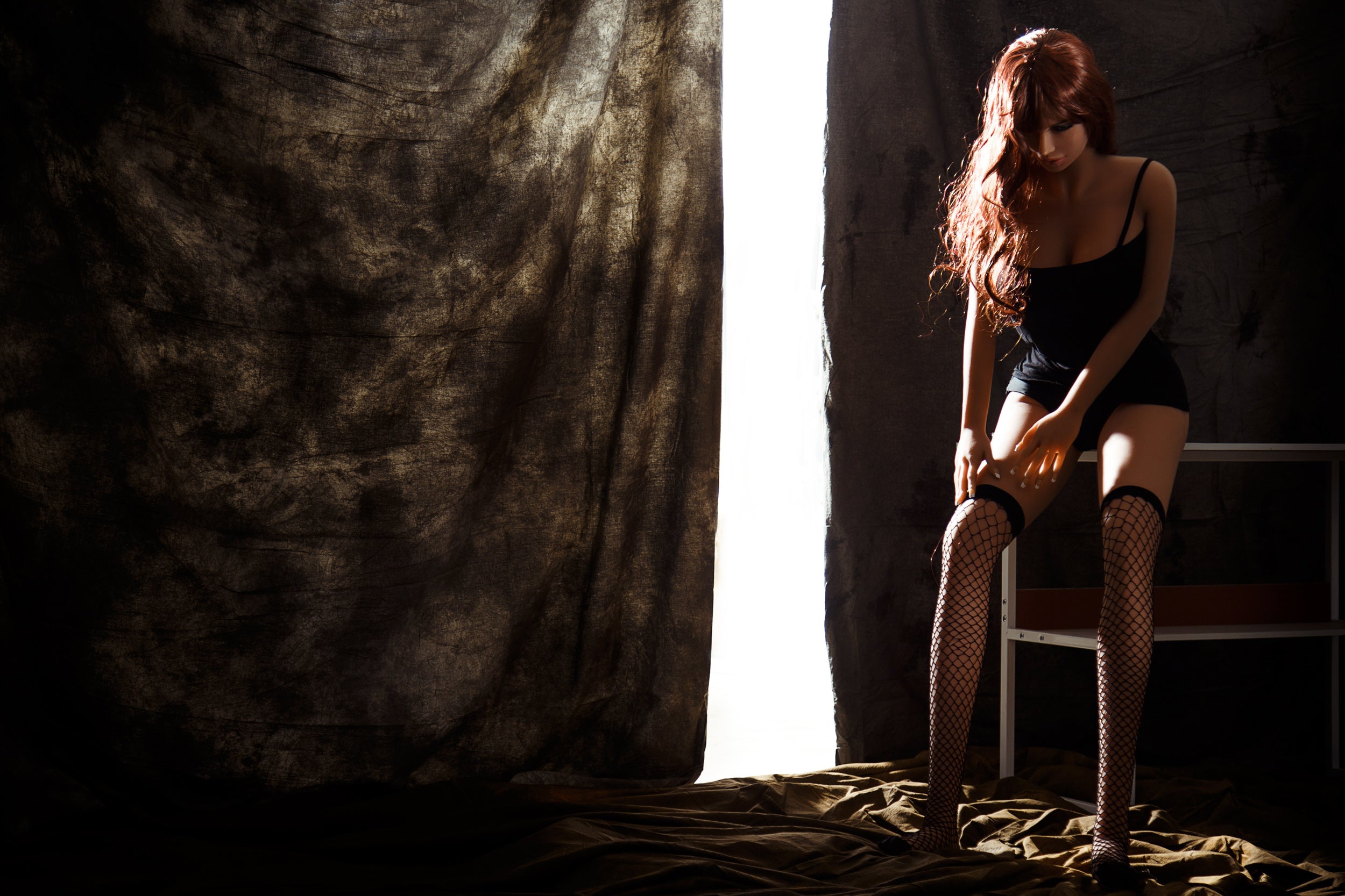 Aubrey - 5Ft2 (158cm)  Mature Sex Doll With Long Curly Hair-First Love Doll