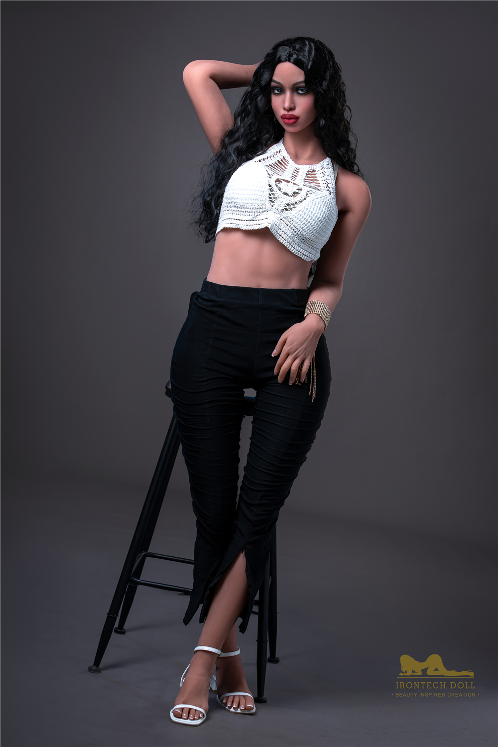 Irontech | Lora 5ft 7 /171cm Beautiful With Black Long Curly Hair Sex Doll-First Love Doll