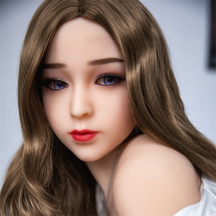 Danae - 160cm (5ft3) Pretty Breast Sex Doll With Golden Curly Hair (In Stock US)-First Love Doll
