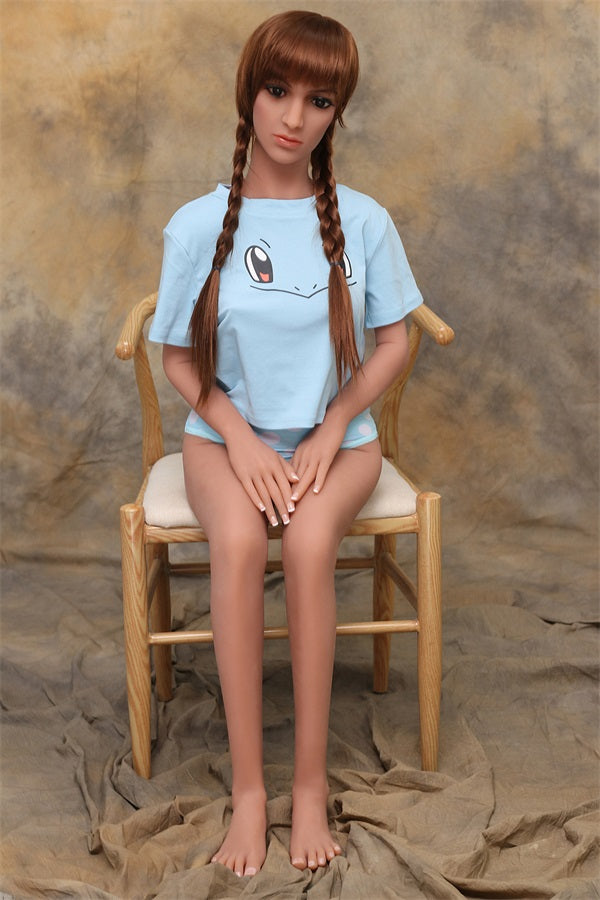 Stacy - 4ft7(140cm)  Pretty TPE Sex Doll With Long Twist Braids-First Love Doll