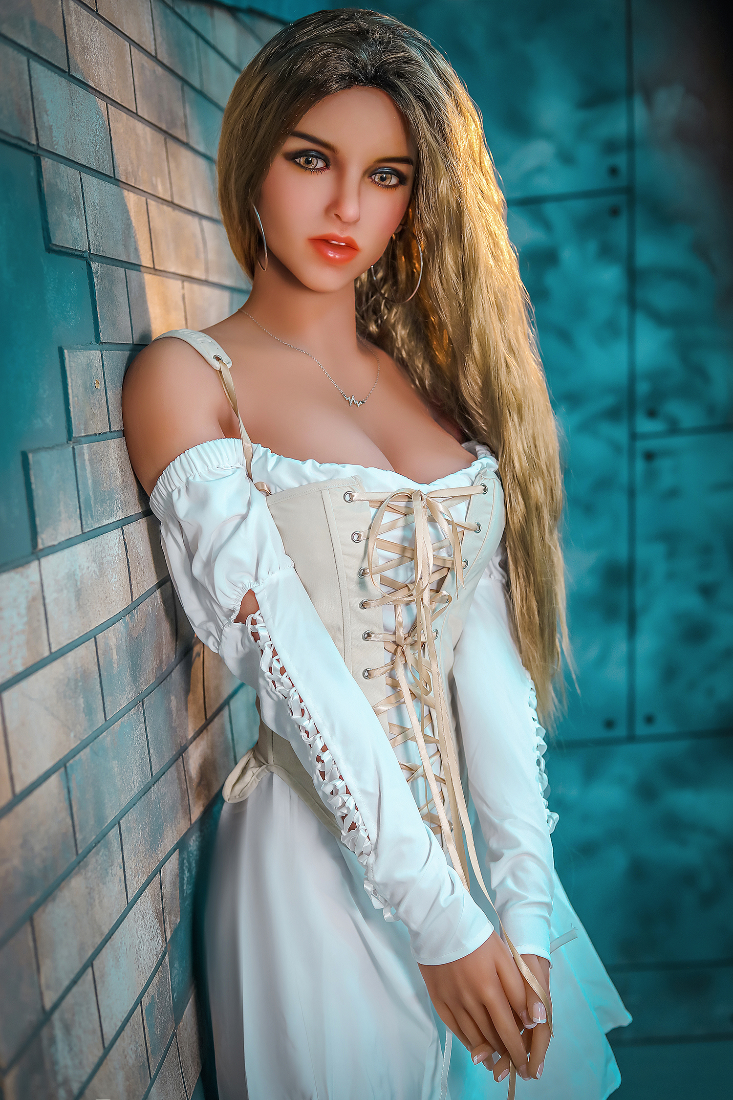 Cherry - 166cm (5ft6) Elegant Life-Like Sex Doll With Yellow Long Curly Hair-First Love Doll