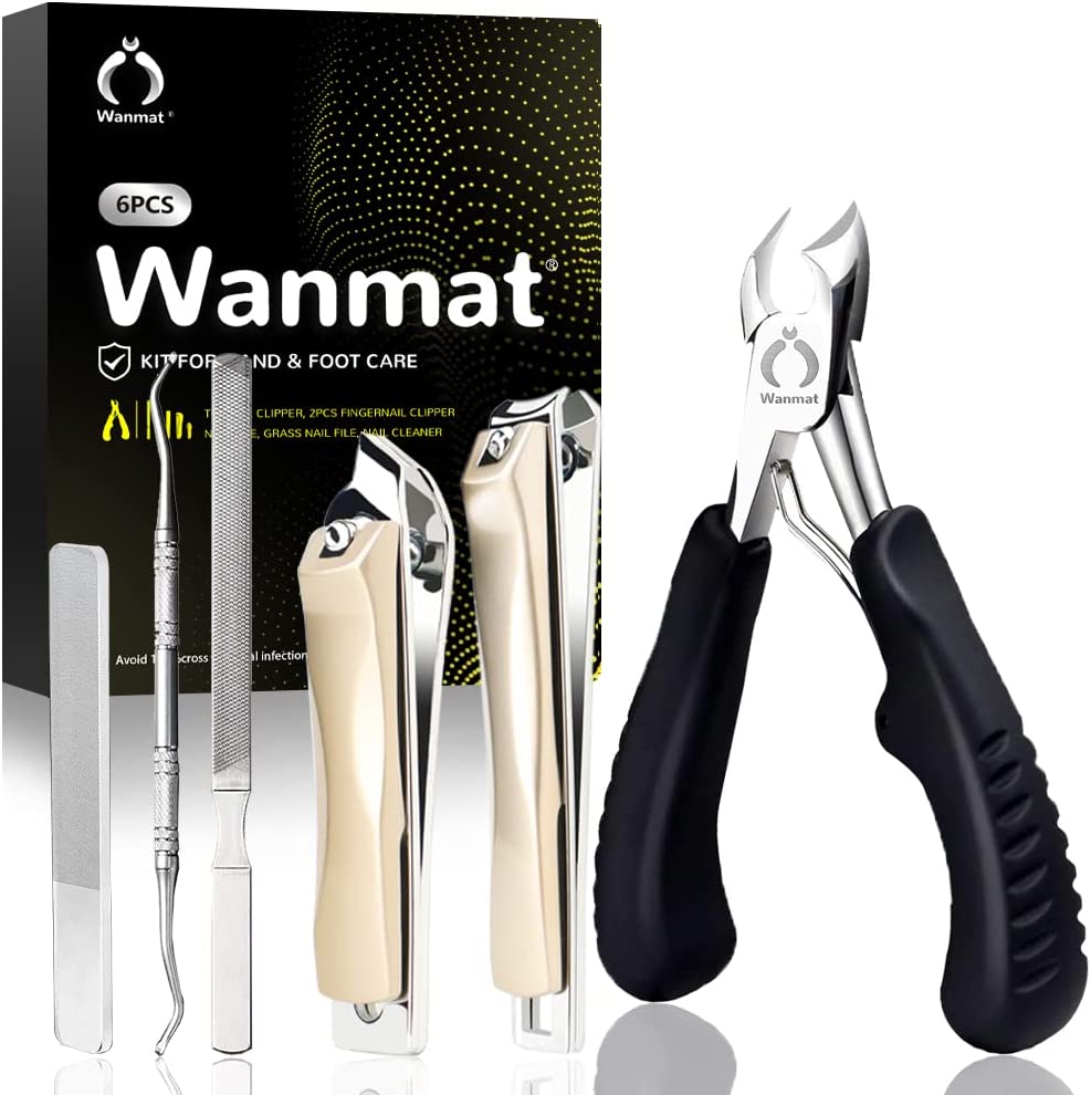 Toenail Clippers, Upgraded Toe Nail Clippers for Men, Professional Nail Clipper, Toenail Clippers for Thick Nails for Seniors (Silver)-Wanmat…