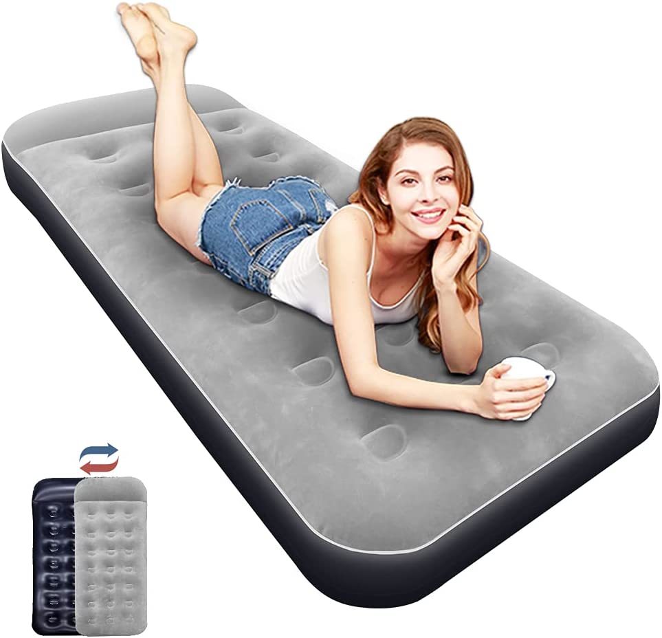SAYGOGO Camping Air Mattress Travel Bed Sleeping Pad - Leak Proof Inflatable Mattress with Thickened Surface Built-in Pillow Air Bed for Home Camping SUV Truck RV Tent