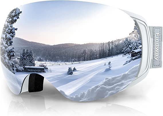 Findway Ski Goggles OTG for Women Men Adult Youth-Over Glasses Snow Goggles-Interchangeable Lens,Anti Fog Snowboard Goggles
