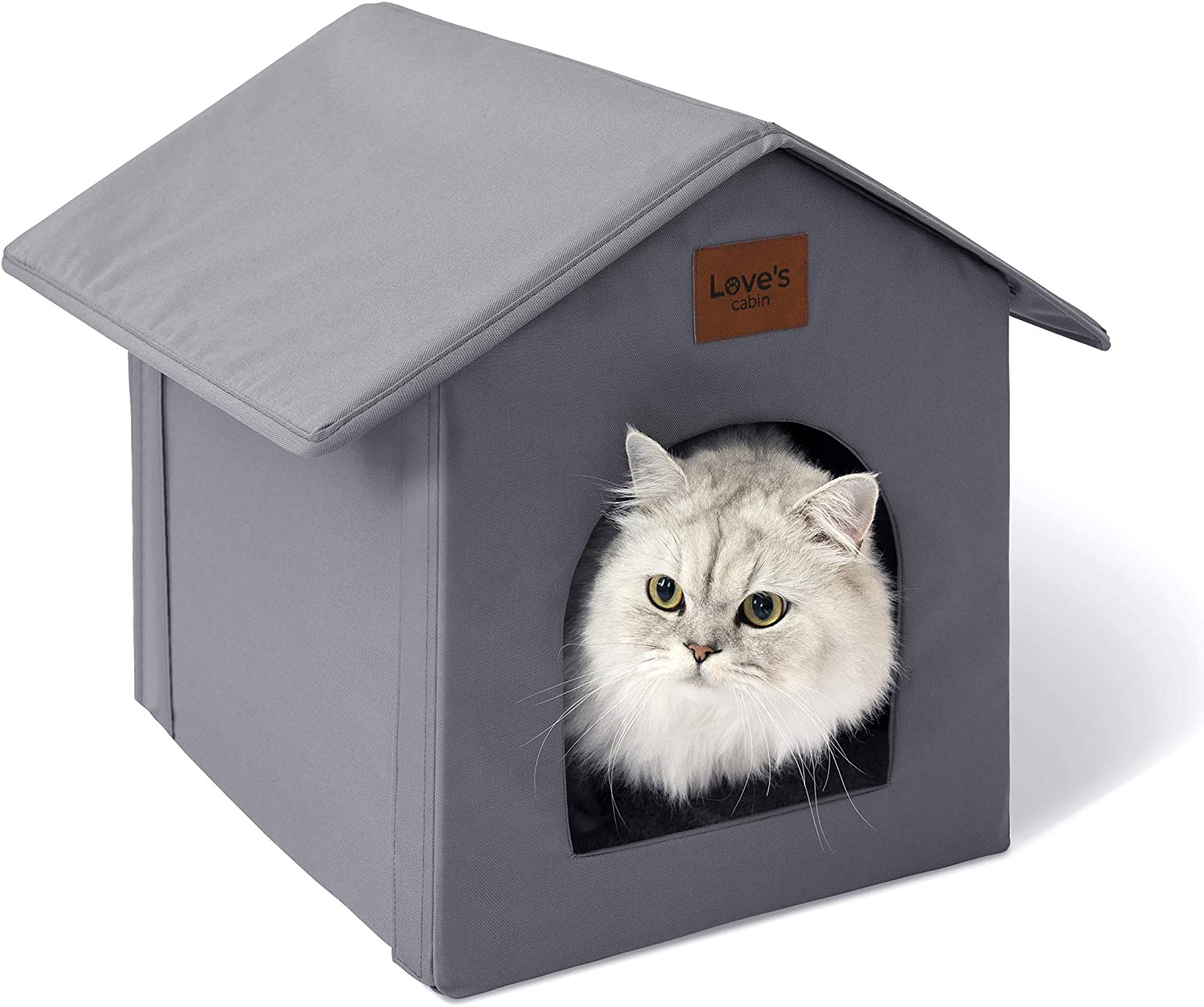 Love's cabin Outdoor Cat House Weatherproof for Winter, Collapsible Warm Cat House for Outdoor/Indoor Cats, Feral Cat Shelter with Removable Soft Mat, Easy to Assemble Igloo Dog House for Small Dogs…