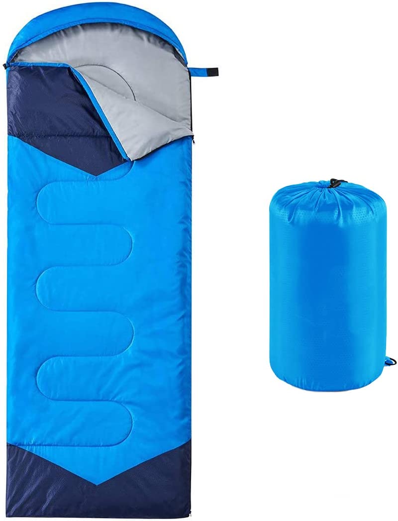 Camping Sleeping Bag - 3 Season Warm & Cool Weather - Summer Spring Fall Lightweight Waterproof for Adults Kids-29.5in x 86.6"