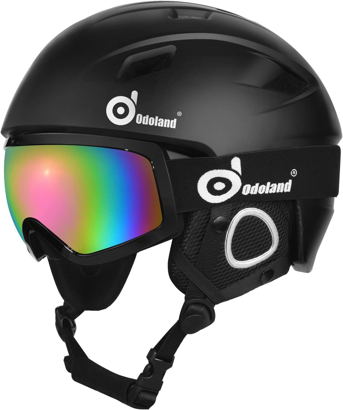 Odoland Snow Ski Helmet and Goggles Set, Sports Helmet and Protective Glasses - Shockproof/Windproof Protective Gear for Skiing, Snowboarding, Snow Sport Helmet