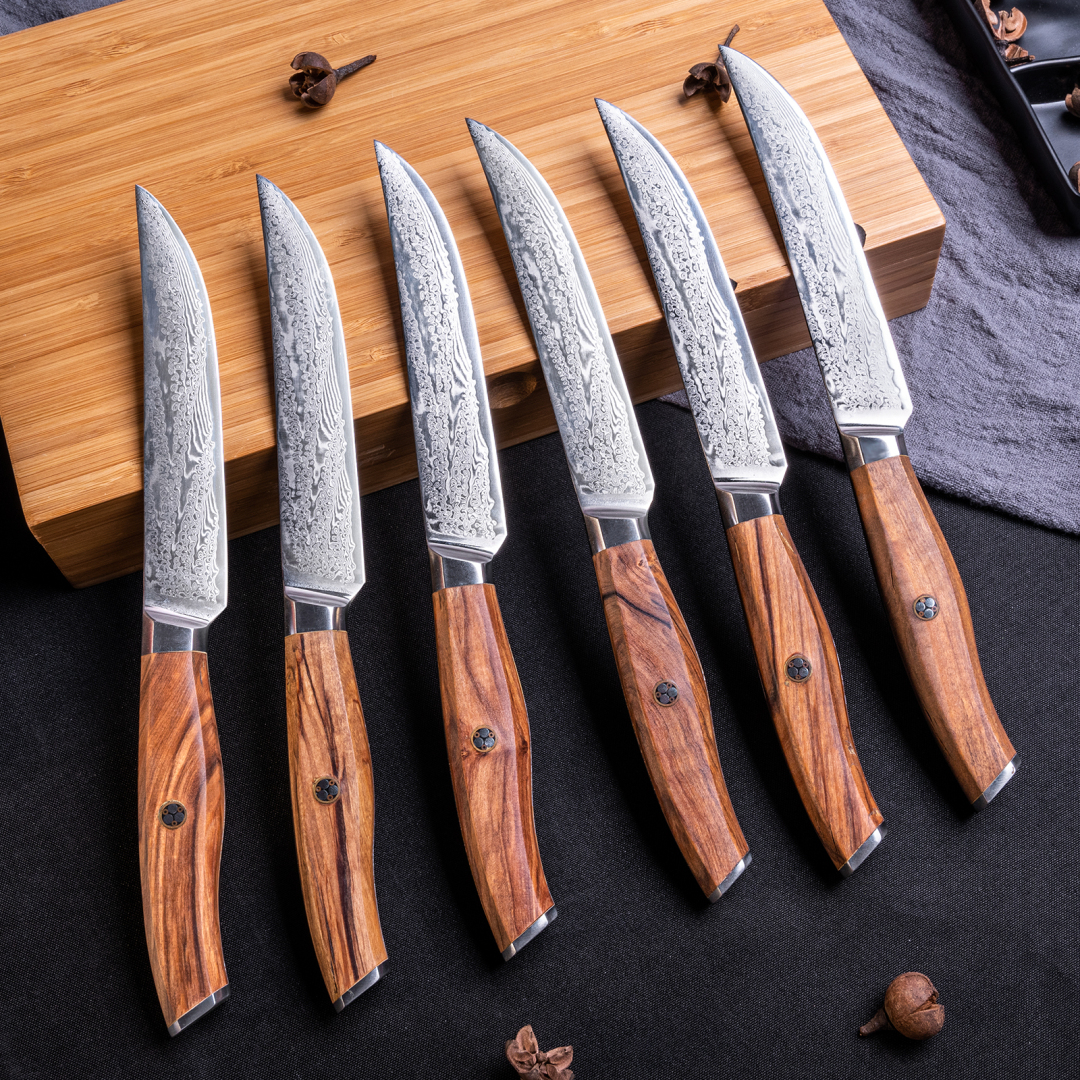 6-Piece Straight-Edge Japanese Steak Knife Set