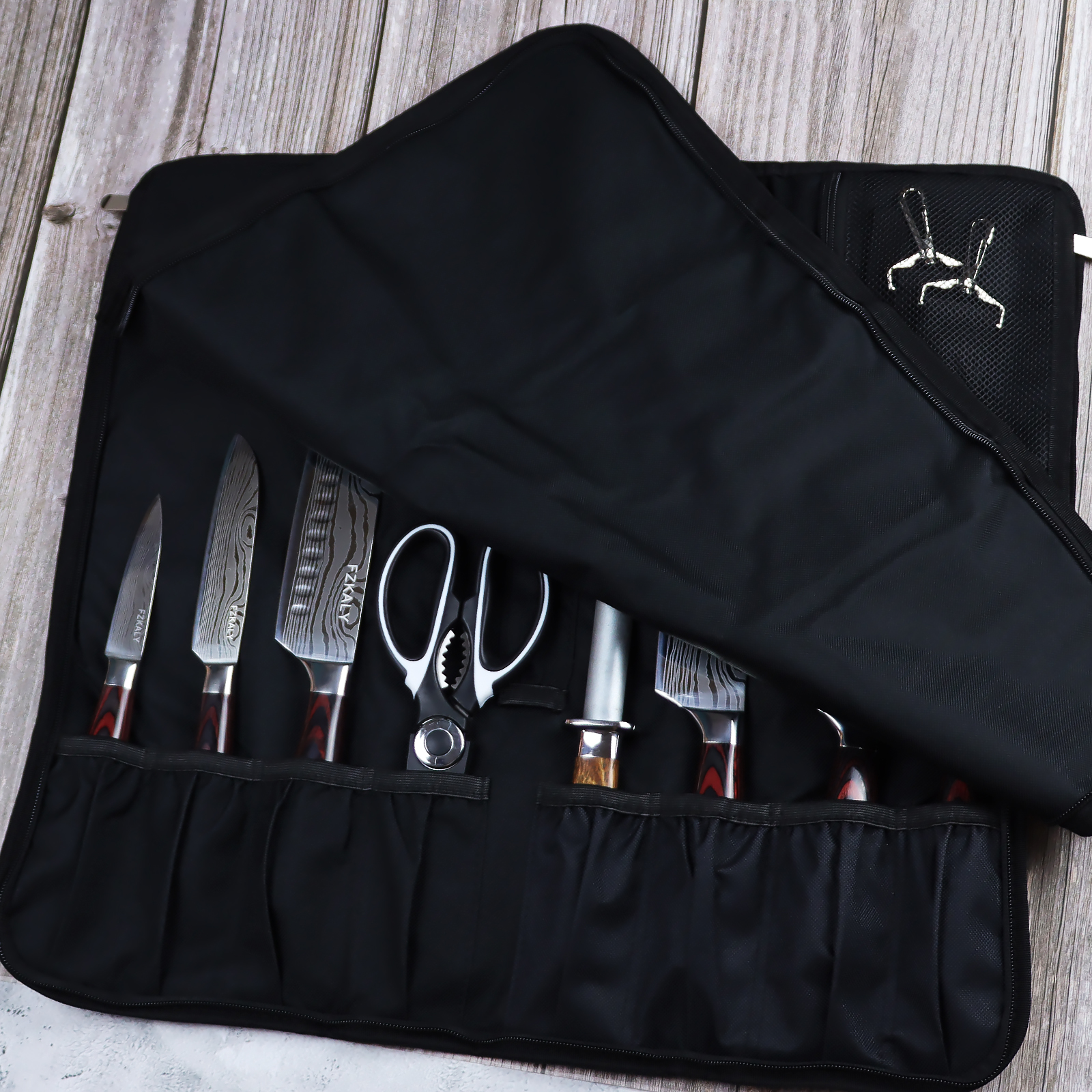 8 Piece Knife Roll Set By Fzkaly