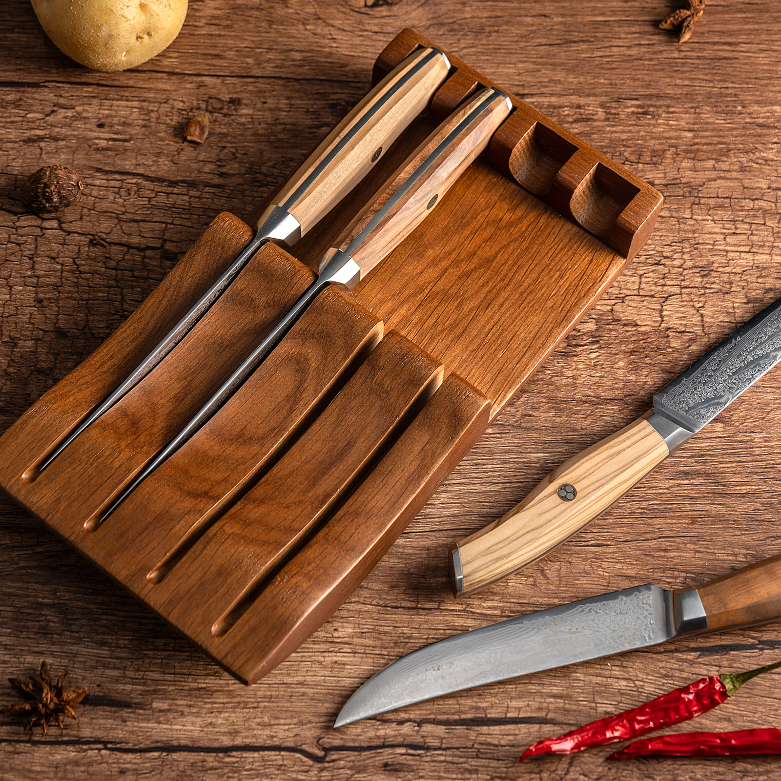 Chef Knife, 10 Inch | Brown & Grey ABS Handle