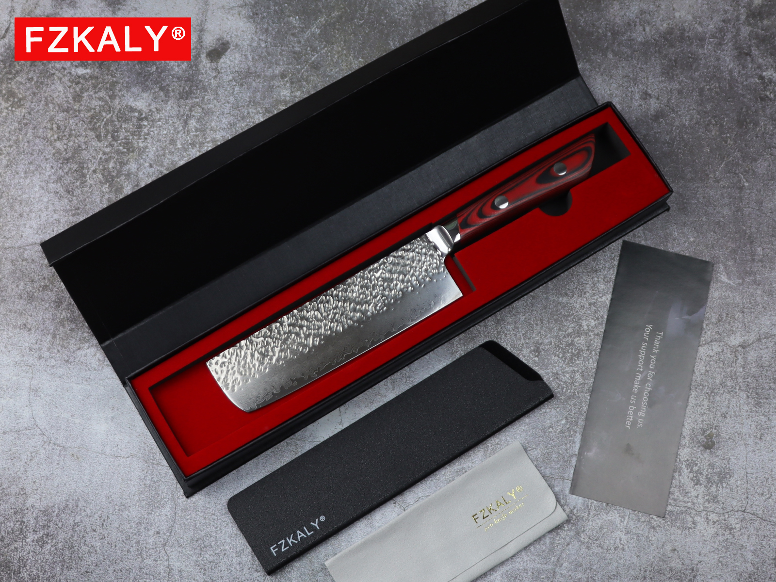 Fzkaly 7" Japanese Nakiri Knife Gift Box