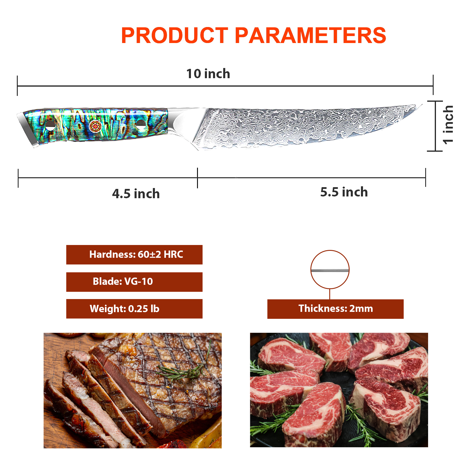 4-8 Piece Damascus Steak Knife Set