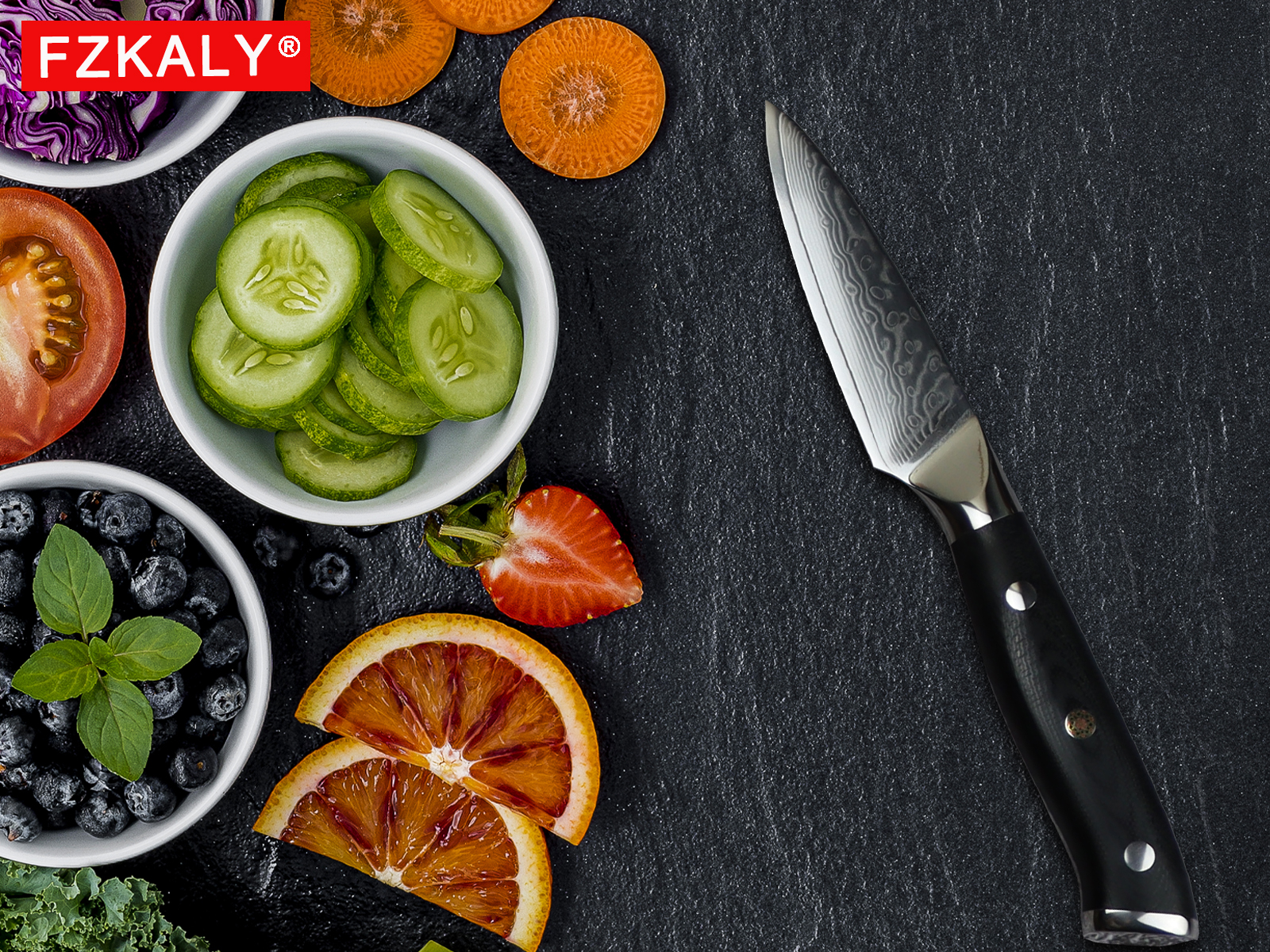 Fzkaly Best 3.5" Damascus Paring Knife