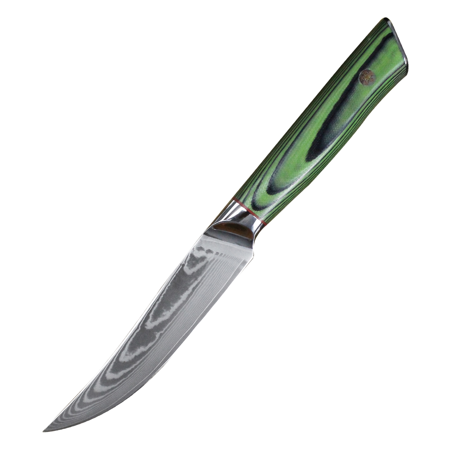 5" Straight Edge Steak Knife - Green G10 Handle