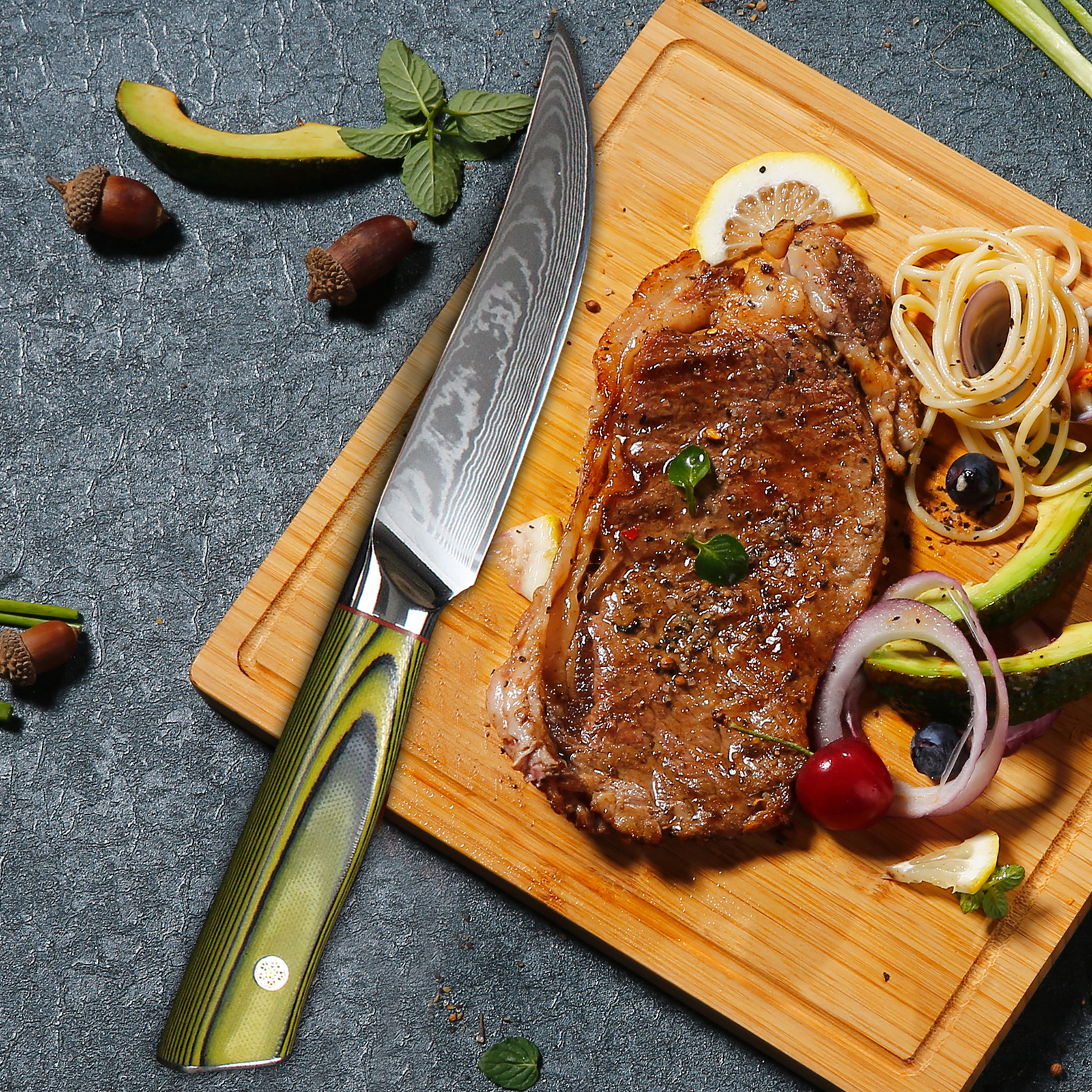 No Serrated Japanese Steak Knife of 4