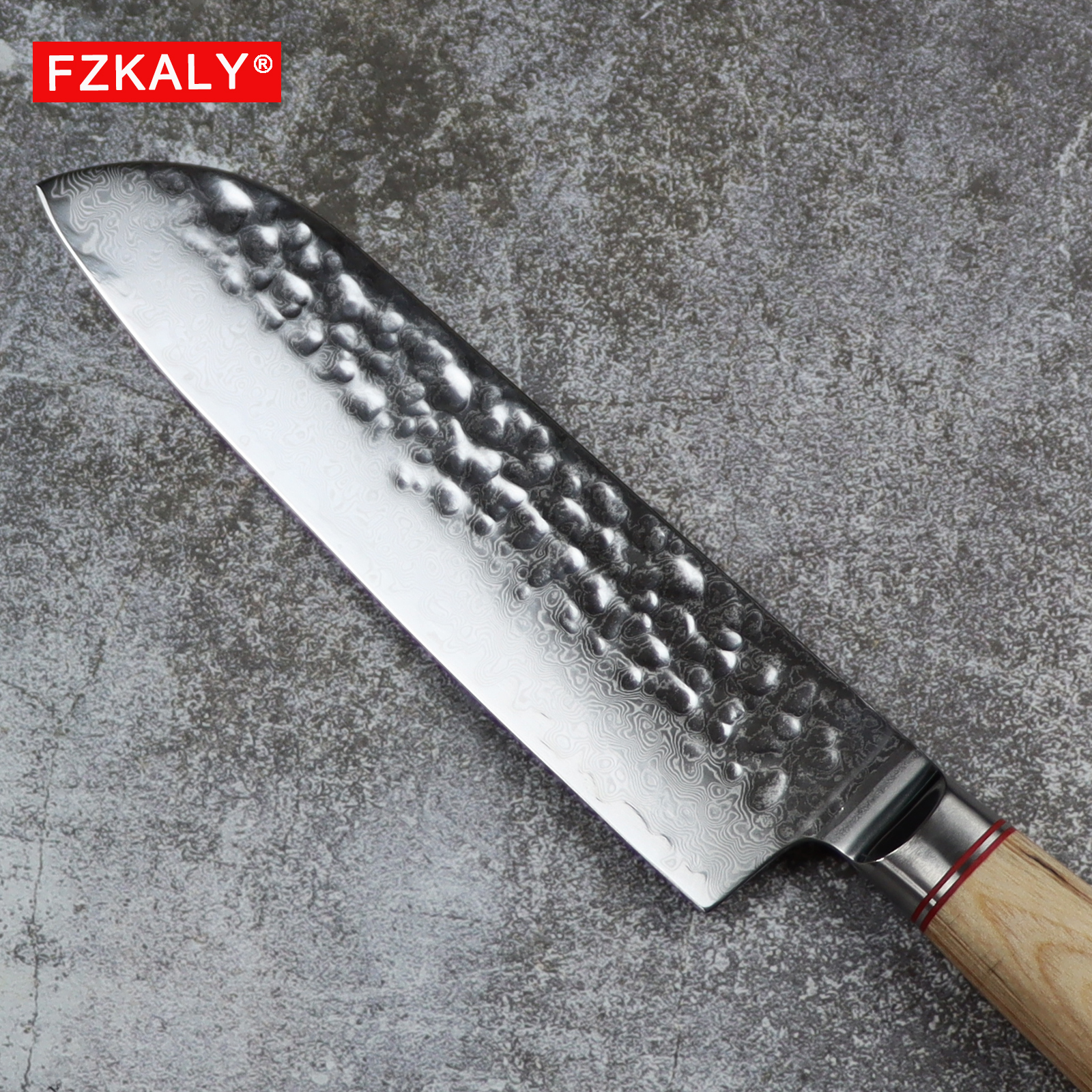 Fzkaly VG10 Santoku Damascus Knife