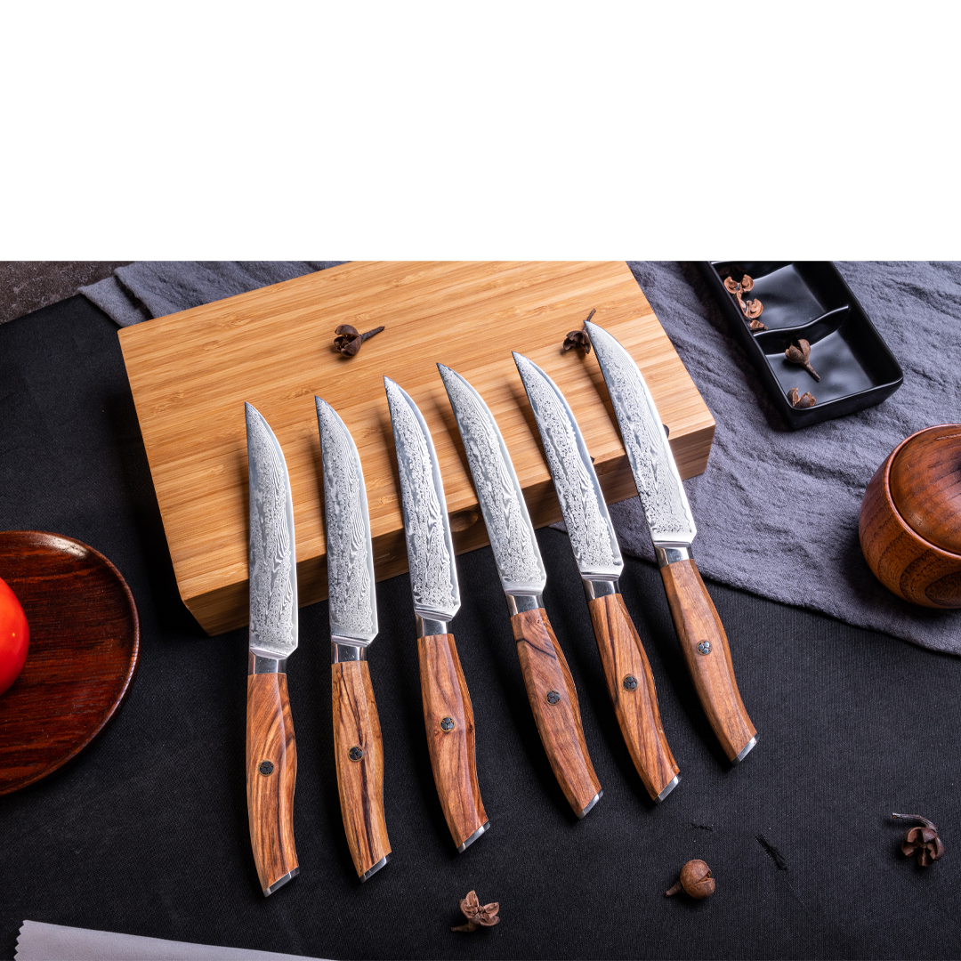 5 Pcs Damascus Kitchen Knife Set AUS10 Chef Knife Kiritsuke Boning Utility  Paring Knife with Abalone Shell Handle