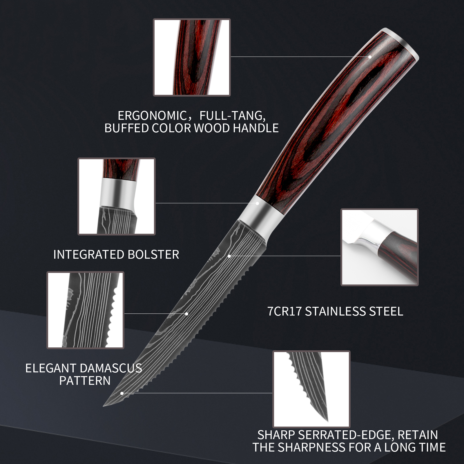 12 Piece Serrated Steak Knife Set