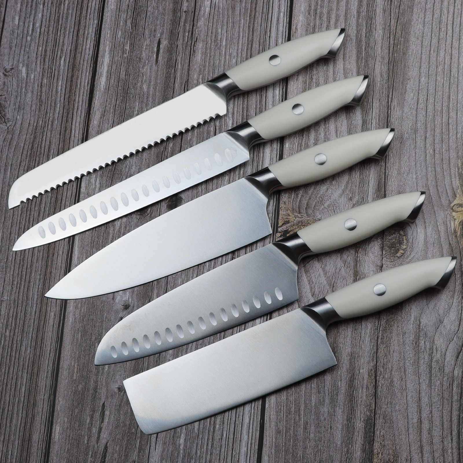 Wuyi 5 Piece Carbon Steel Assorted Knife Set B12834