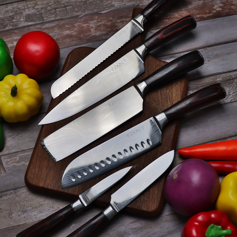 8-Piece Chef Knife Set With Roll Bag, 6 Piece