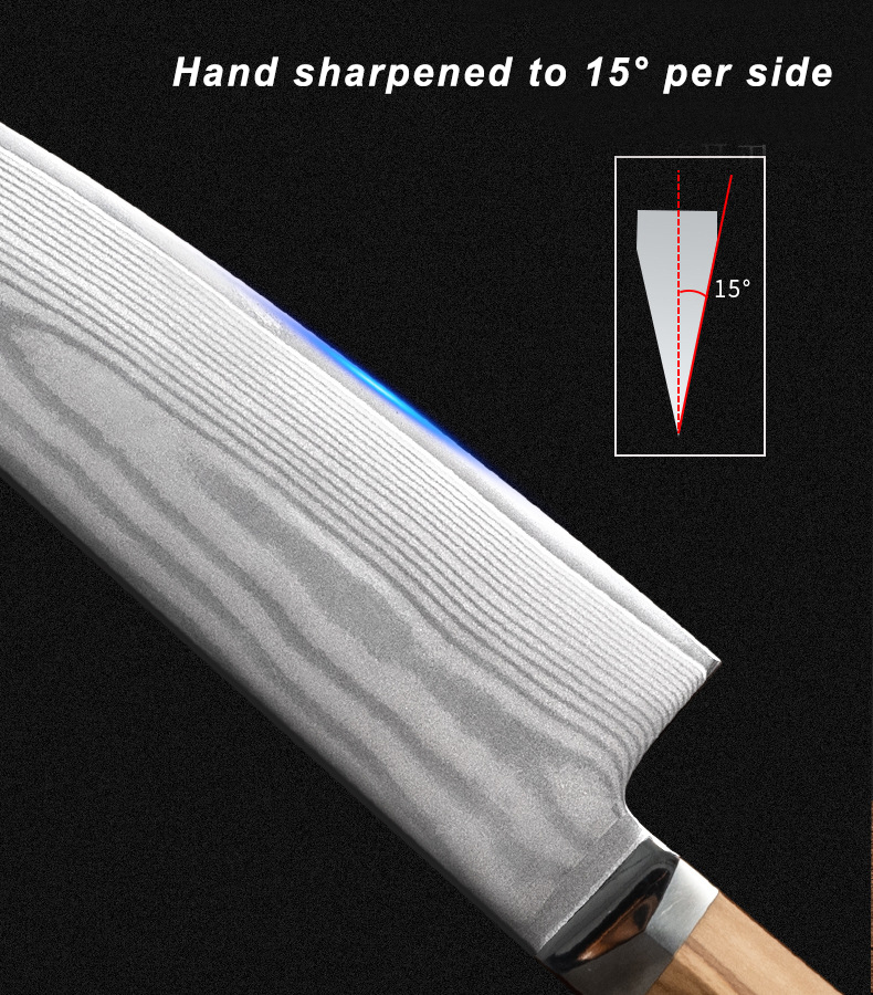 8" Japanese Damascus Chefs Knife