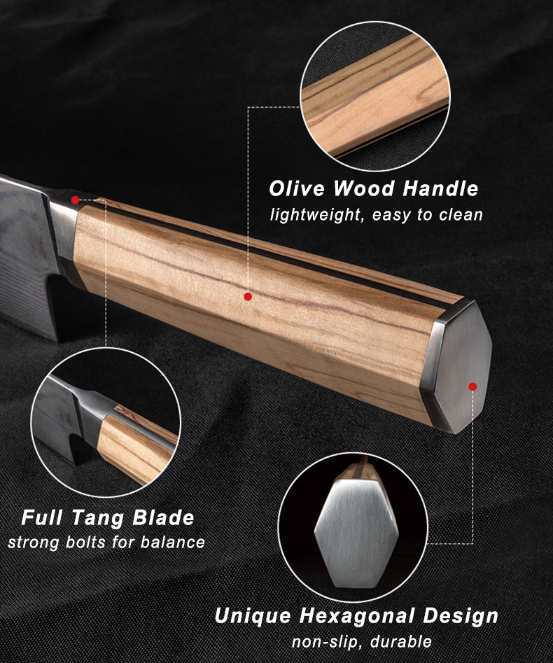 8" Japanese Damascus Chefs Knife