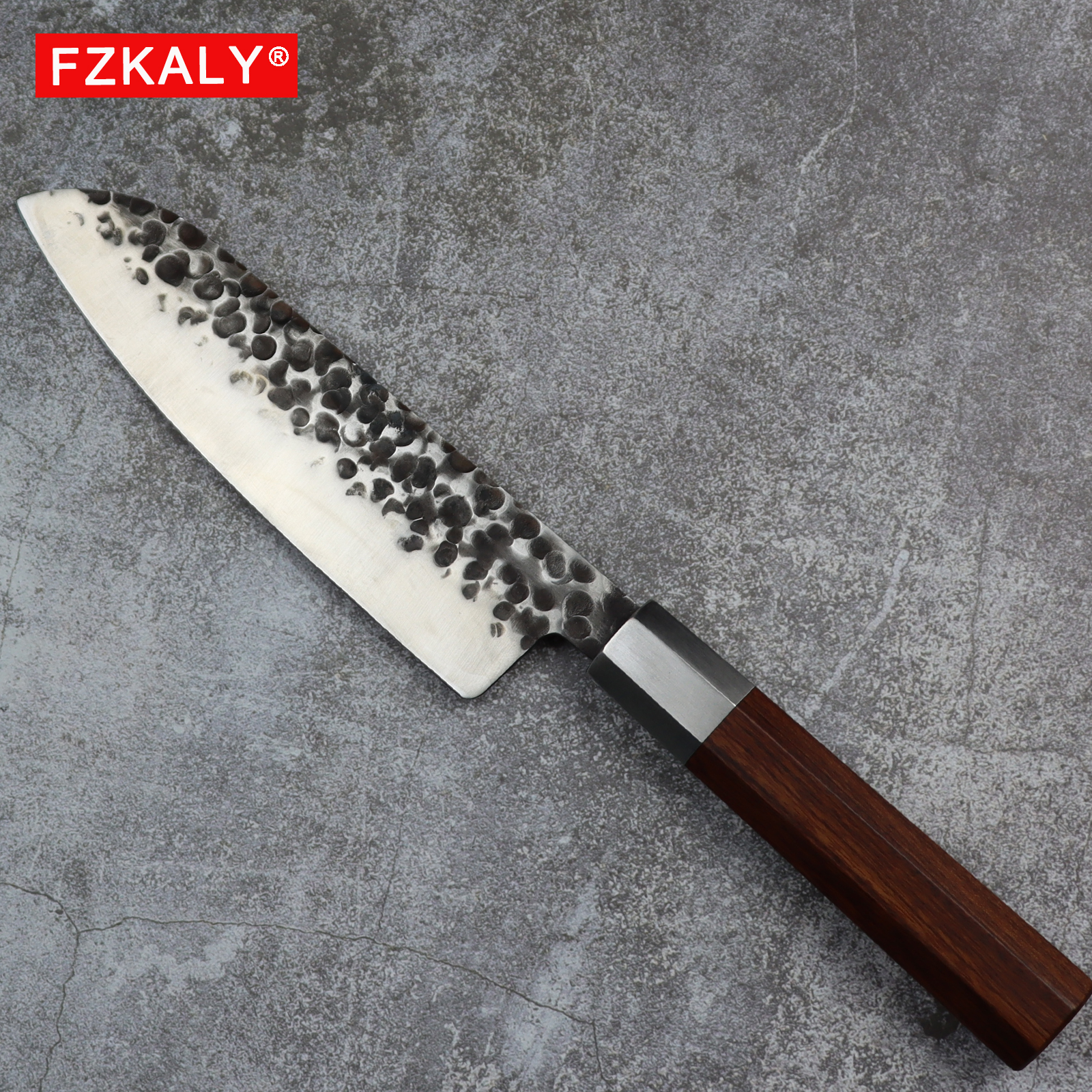 Hand Forged Santoku Knife, 7.5"