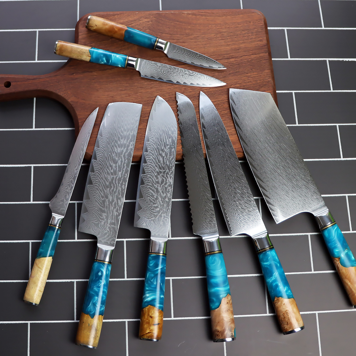 Professional Damascus Steel Chef Knife Set