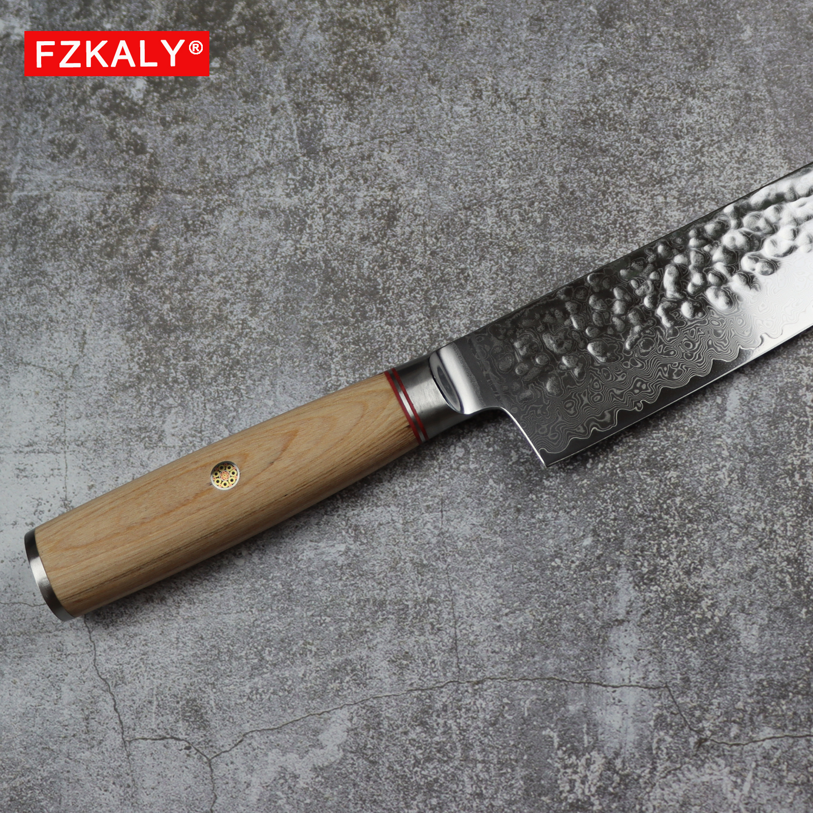Fzkaly Santoku Damascus Knife Well Balanced