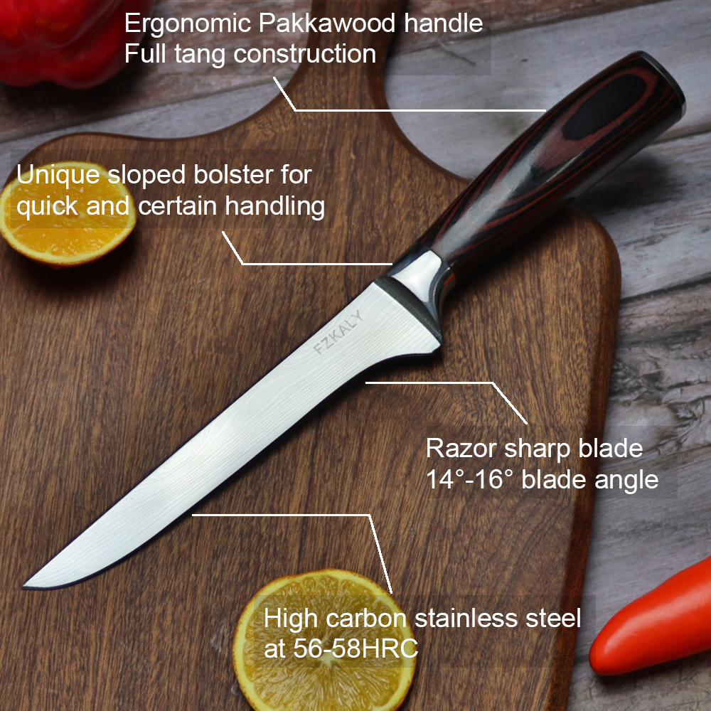 6 inch Boning Knife Kitchen Super Sharp Fillet Knife High Carbon Stainless  Steel
