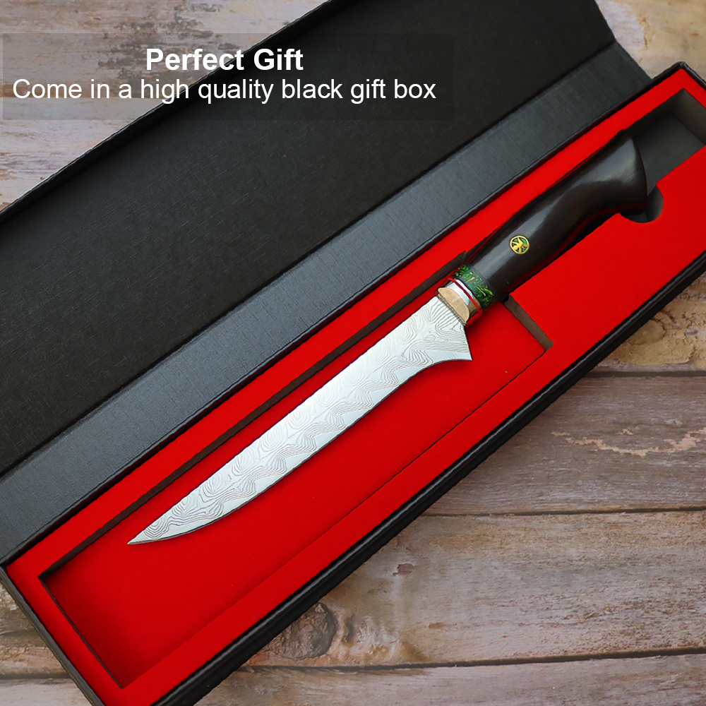 Japanese Damascus Boning Knife With Perfect Gift Box