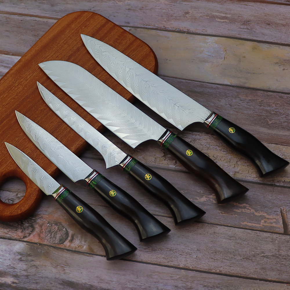 Wuyi 5 Piece Carbon Steel Assorted Knife Set B12834